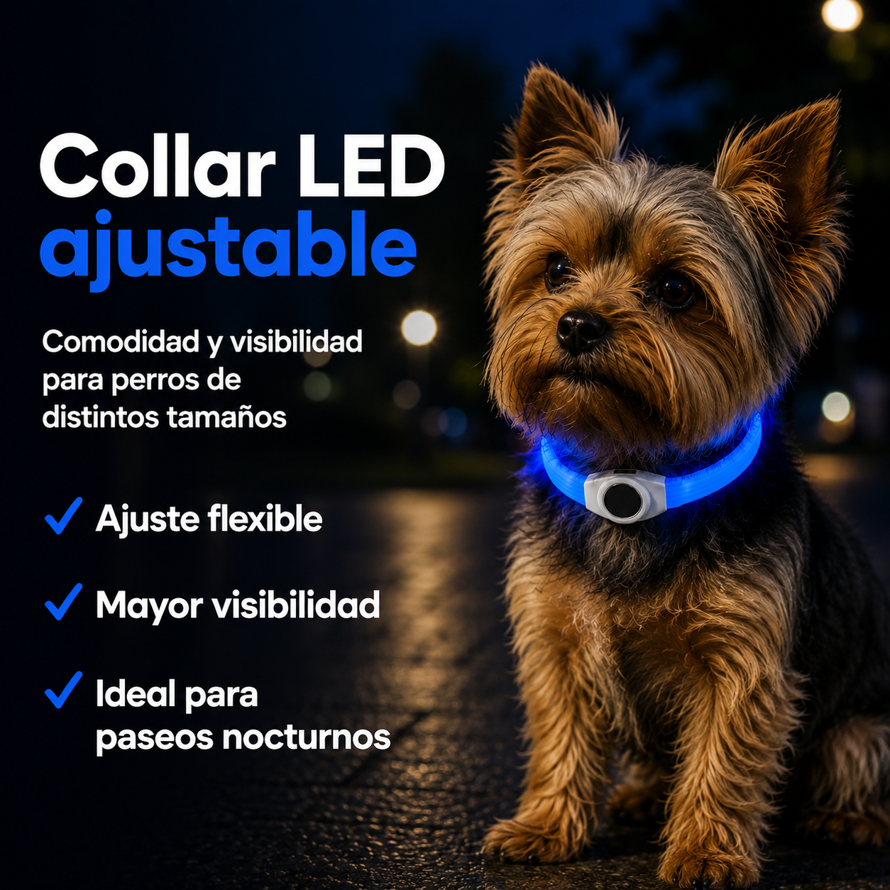 Collar de luz LED para perro